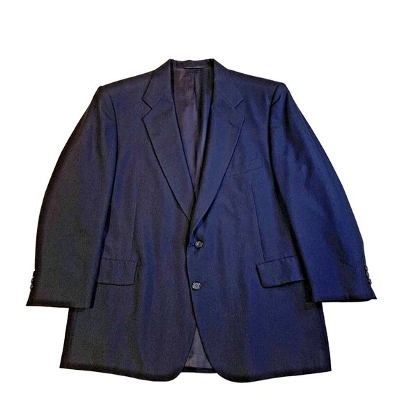 Heisman Trophy Collection Suit Mens 40 Navy Blue Two Piece Blazer Pants Made USA - Picture 2 of 12